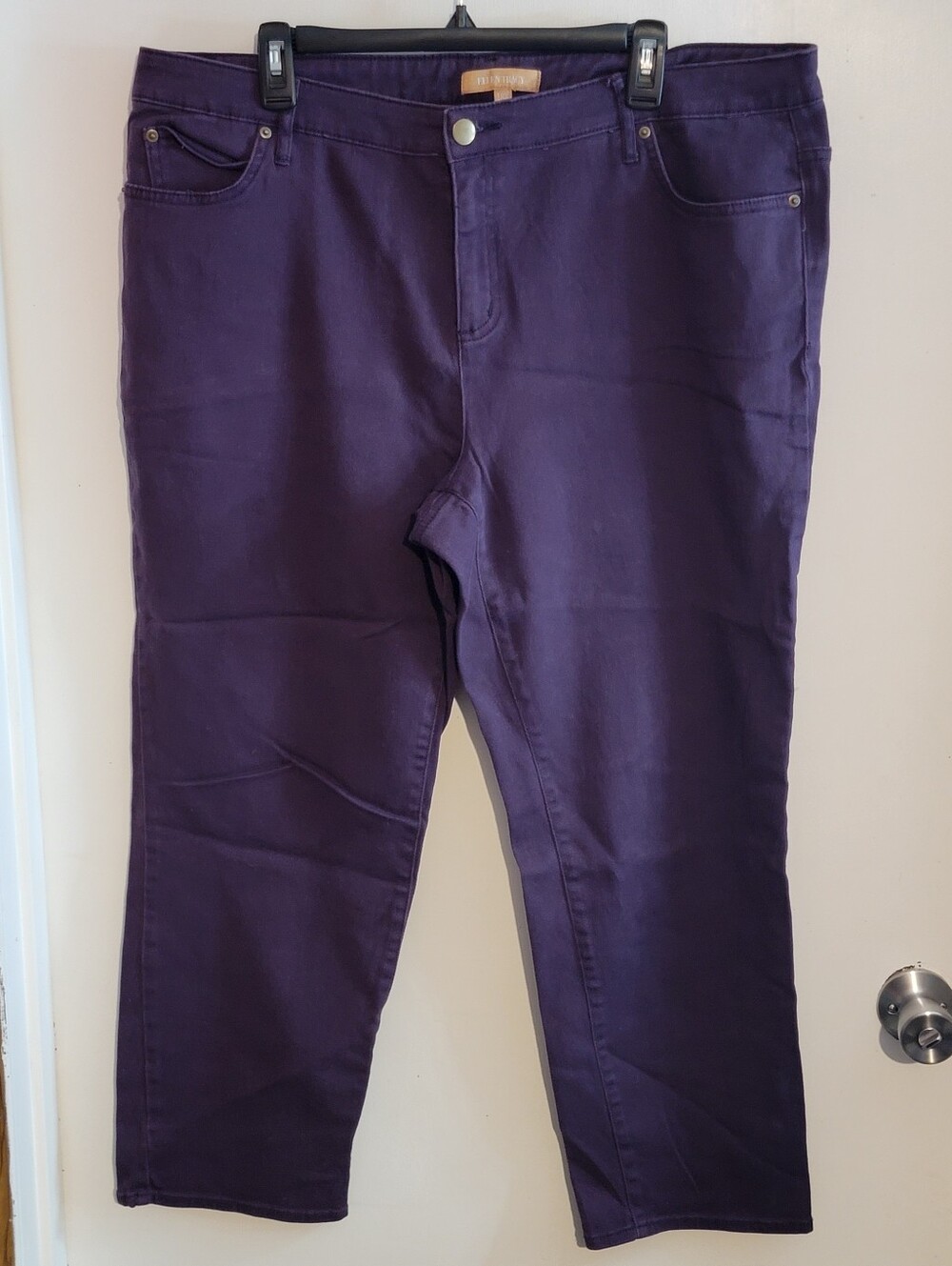 Ellen Tracy Straight-Leg Jeans in Deep Purple